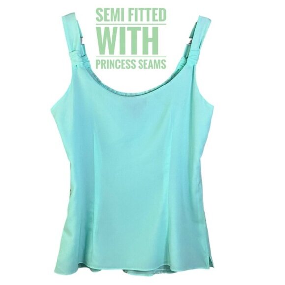 White House Black Market Embellished Embroidery Rhinestone Tank Top Teal Small - Picture 3 of 16